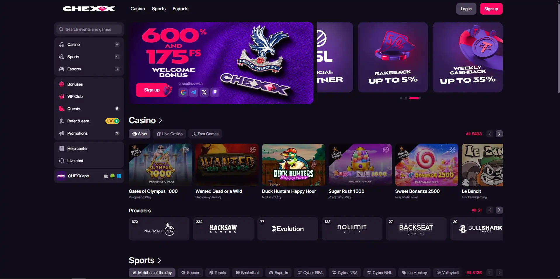 Tangkapan layar header resmi CHEXX dengan wordmark brand